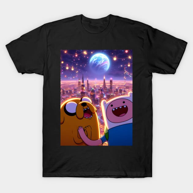 Epic Yuletide Adventures Unleashed: Adventure Time Christmas Art for Whimsical Holiday Designs! T-Shirt by insaneLEDP